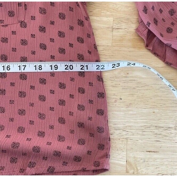 VOLCOM Stone Row Relax Ruffled Sleeve Boxy Buttoned Boho Western Country Top SM - Picture 7 of 8